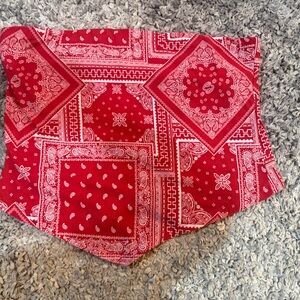 Red Bandana Print Crop Top
